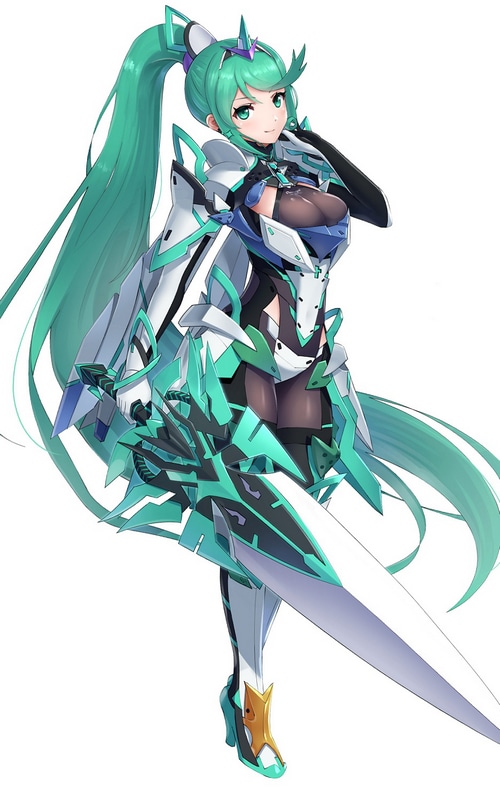 Pneuma from Xenoblade Chronicles 2 with a sword