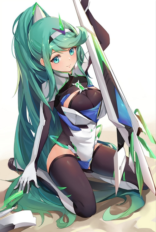 Pneuma from Xenoblade Chronicles 2 with a sword