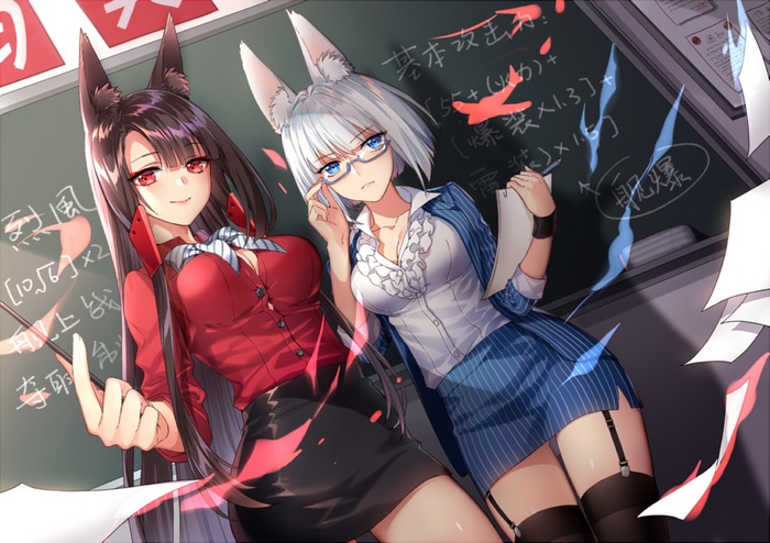 Azur Lane Akagi and Kaga as Teachers