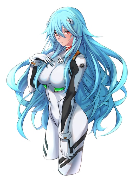 Ayanami Rei in a white bodysuit from Evangelion