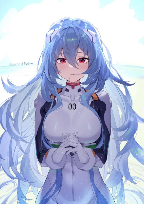 Rebuild of Evangelion fan art of Rei Ayanami