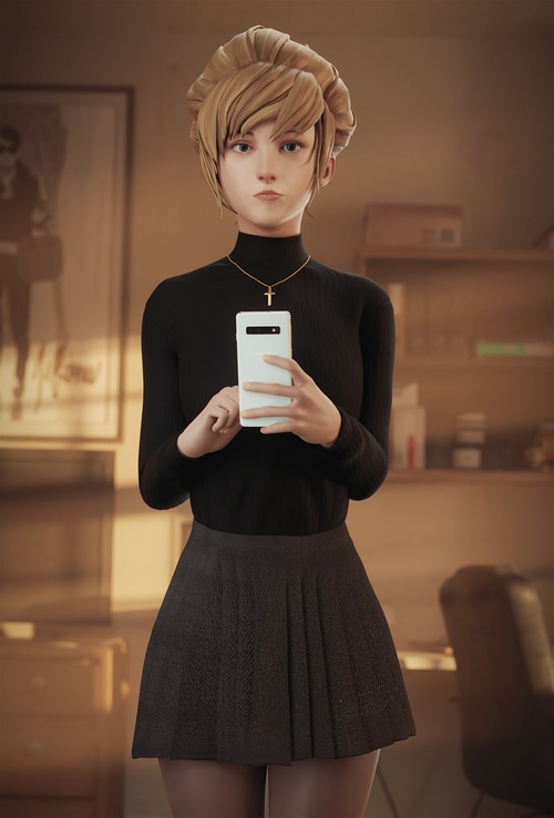 Kate Marsh from Life is Strange taking a selfie