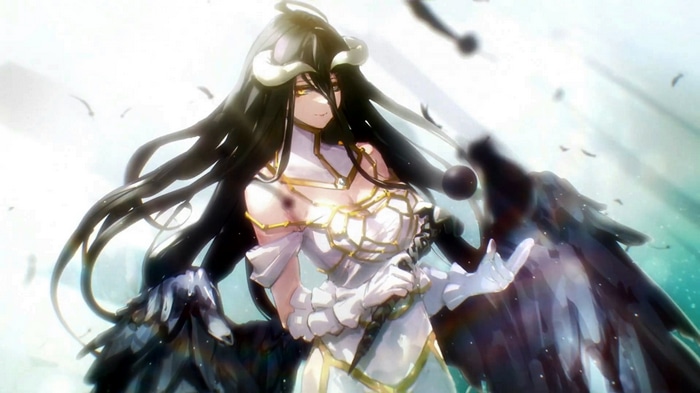 Albedo from Overlord with wings and horns