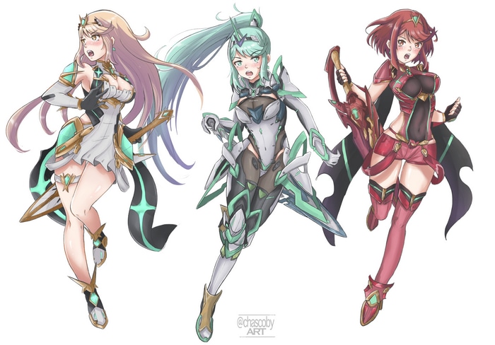 Xenoblade Chronicles 2: Pneuma, Homura, and Hikari