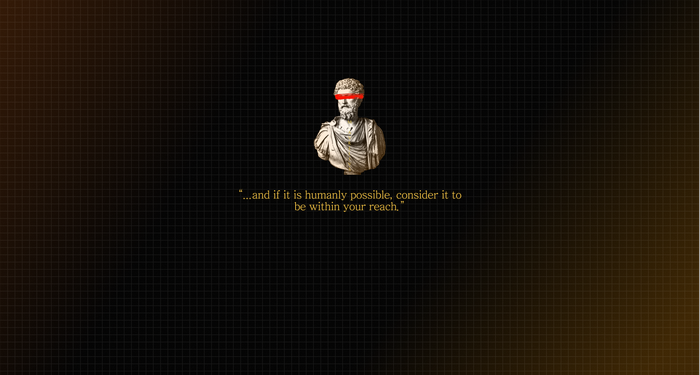 Bust of Marcus Aurelius with a quote