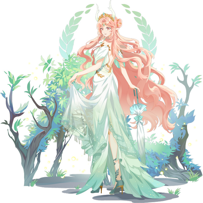 Aura Star with an umbrella in a forest