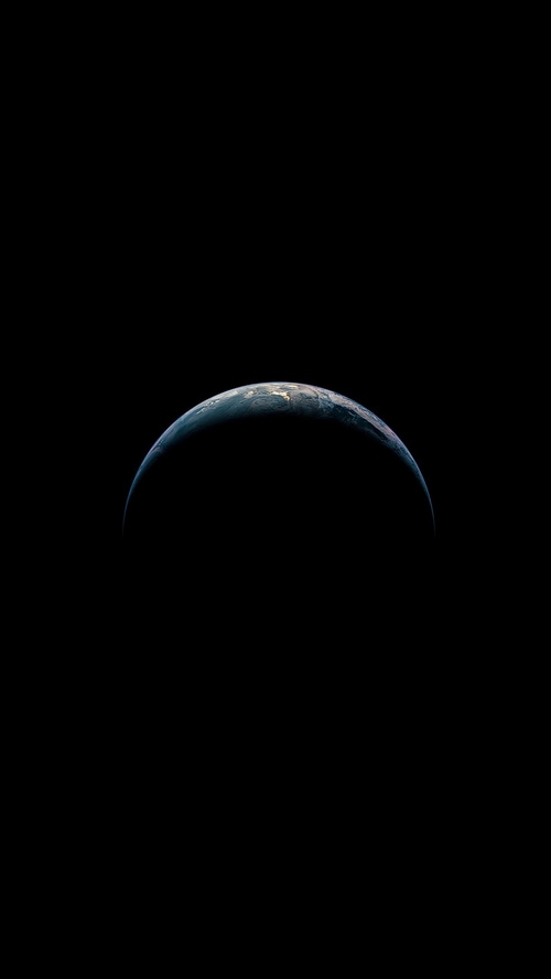 Earth seen from space against a black background