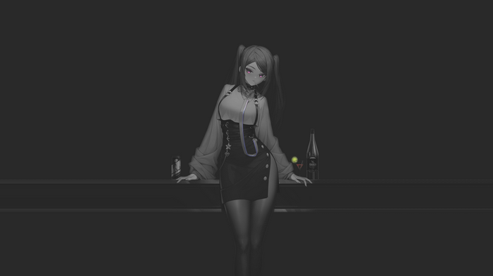 Jill Stingray from VA-11 Hall-A at a bar