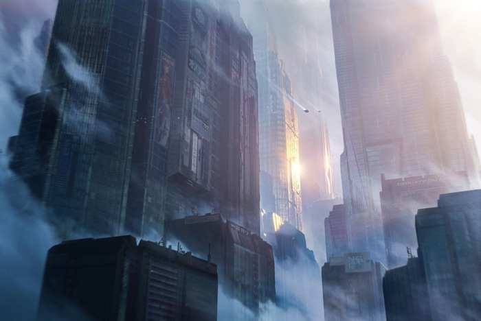 Rutger van de Steeg's futuristic cityscape illustration