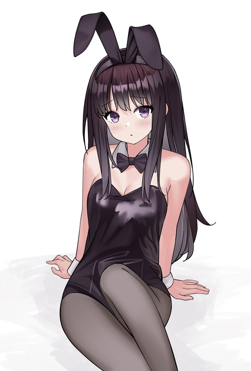 Inoue Takina in a black bunny suit