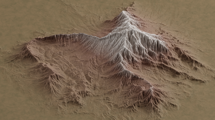4K mountain landscape with erosion