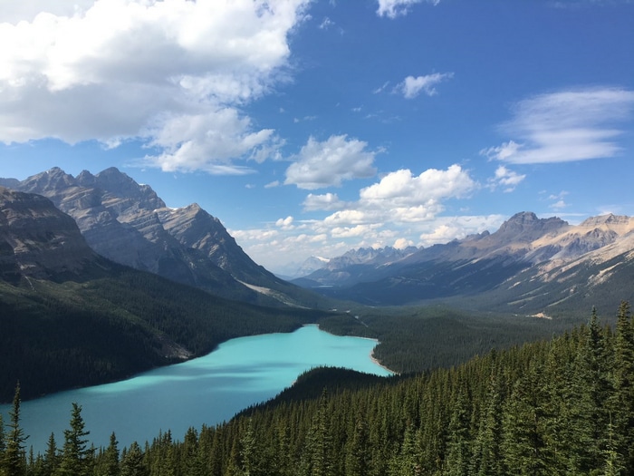 Turquoise lake and mountains in Canada