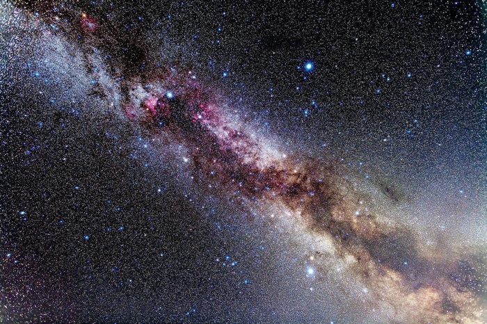 The Milky Way galaxy and stars in space