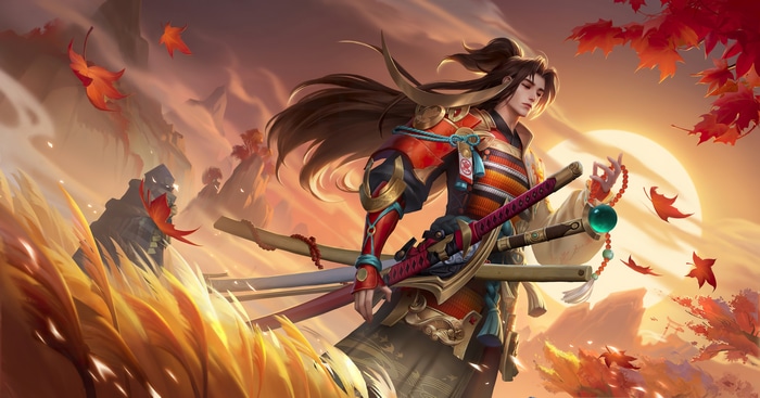 4K Honor of Kings Samurai with Swords and Leaves