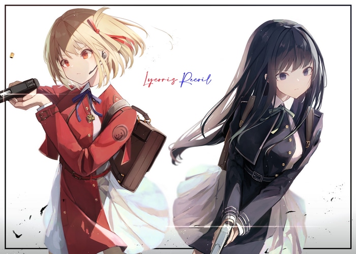 4K Lycoris Recoil: Nishikigi Chisato and Inoue Takina fan art