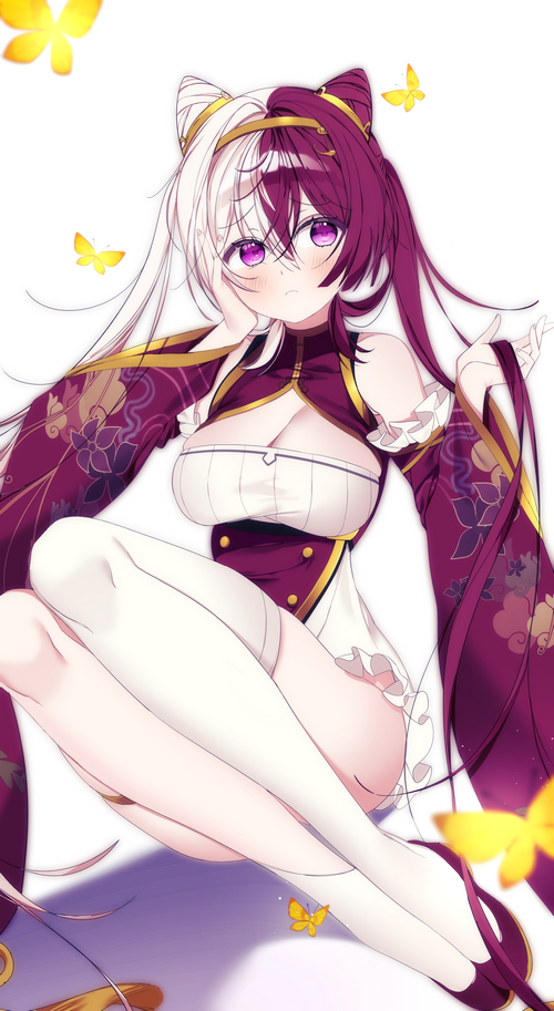 Azur Lane character with two-tone hair and Chinese dress