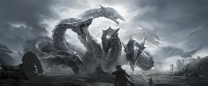 Yu-Gi-Oh! Fantasy Art of a Multi-Headed Dragon