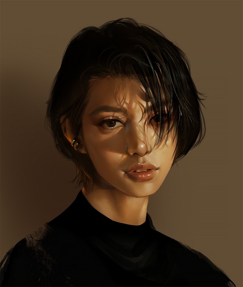Drawing of a woman by Peter Xiao