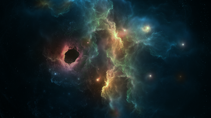 4K Space Art Nebula with Stars and Galaxy