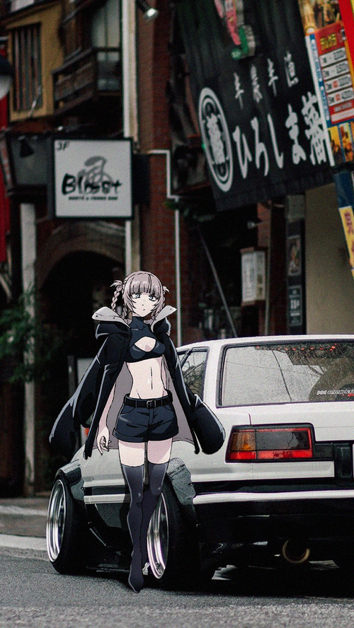 Nazuna Nanakusa and Toyota AE86 in Japan