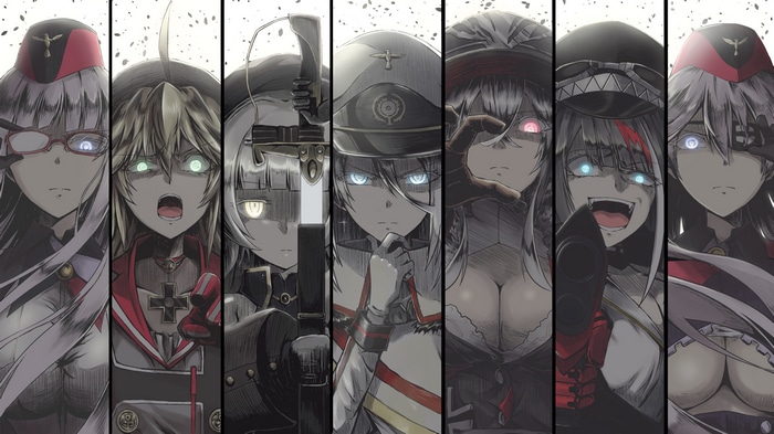 Azur Lane Iron Blood characters with glowing eyes
