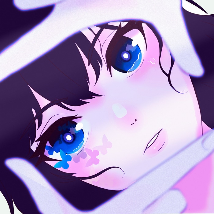 Artwork of a girl with blue eyes