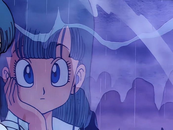 Young Bulma in the rain from Dragon Ball