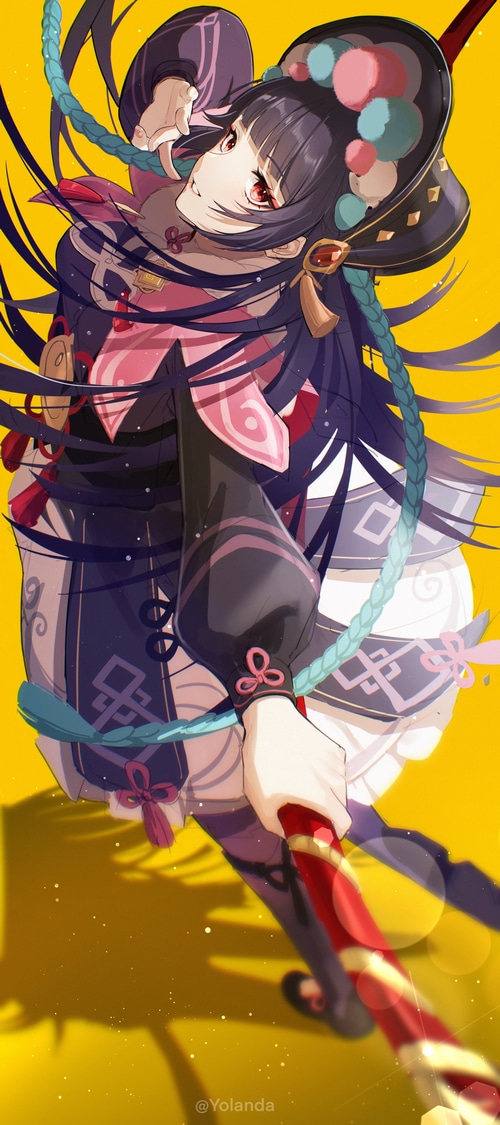 Yun Jin from Genshin Impact with a sword