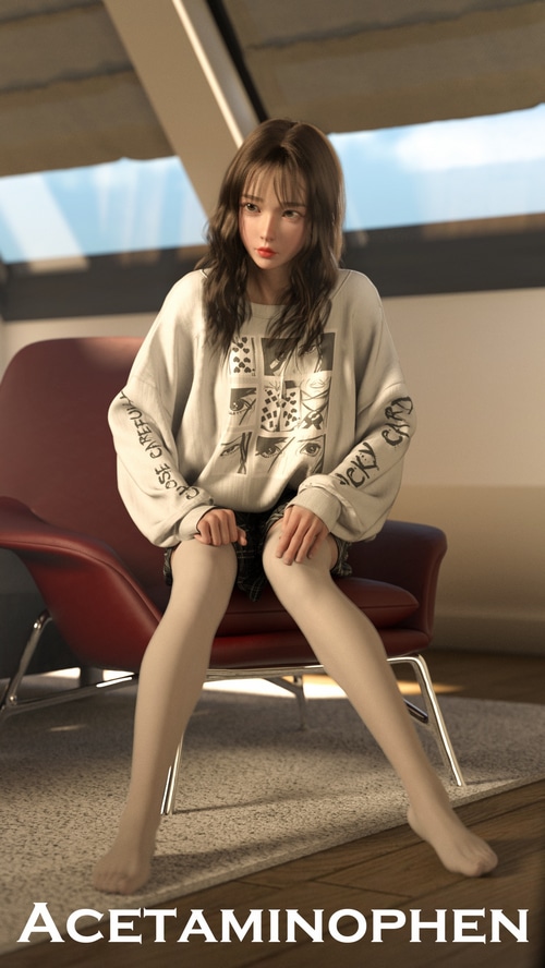 Asian woman sitting on a chair