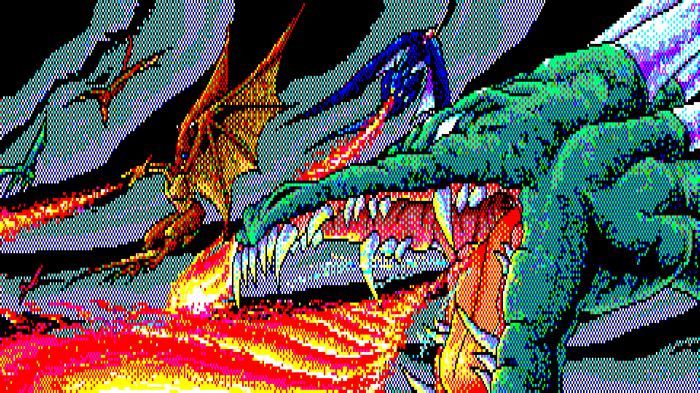 Fantasy Battle with Dragons and Fire