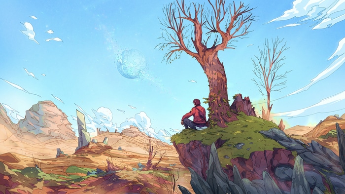 Christian Benavides' fantasy landscape with a lone figure