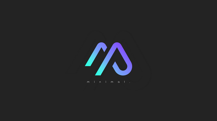Minimalist logo with gradient on dark background