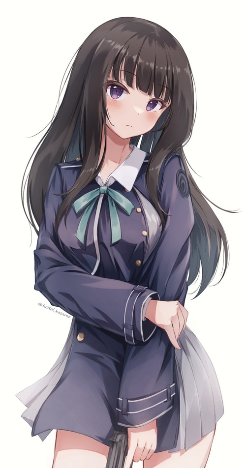 Inoue Takina from Lycoris Recoil holding a gun