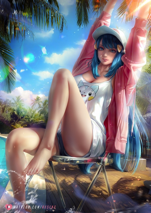 Dawn from Pokemon fan art by Axsens