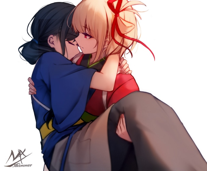 Nishikigi Chisato and Inoue Takina Lycoris Recoil fan art