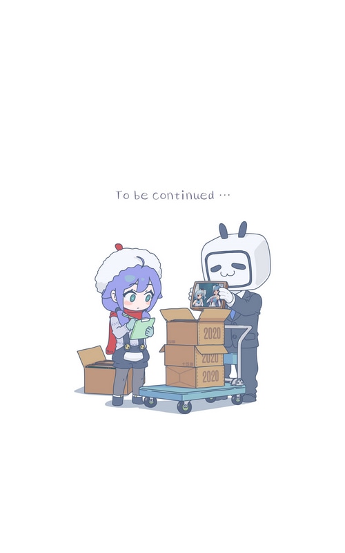 Chibi anime girls and Bilibili Douga characters with boxes