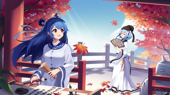 Bilibili's 22 and 33 in traditional Chinese attire