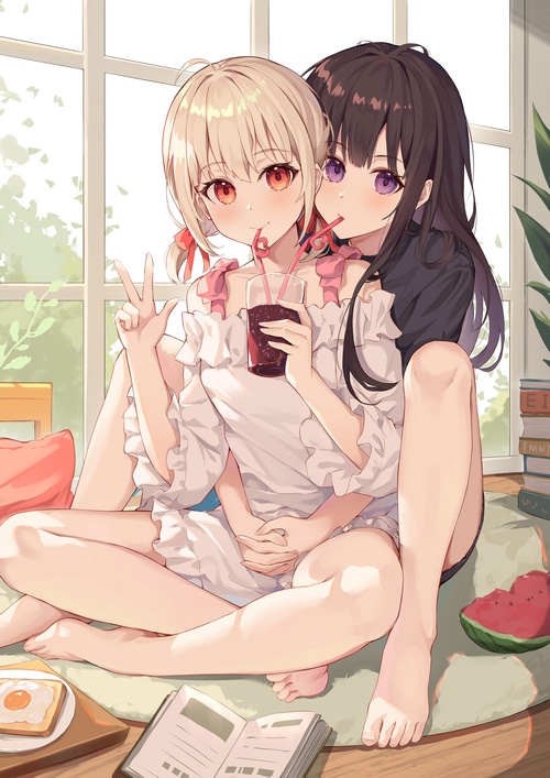 Lycoris Recoil: Chisato and Takina Share a Drink
