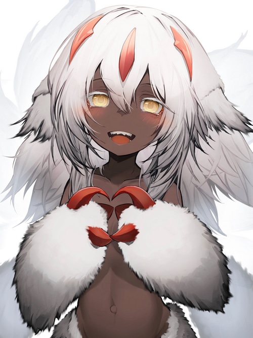 Faputa from Made in Abyss making a heart shape