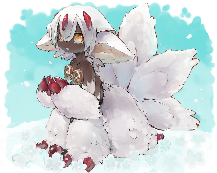 Faputa from Made in Abyss with fluffy white tails
