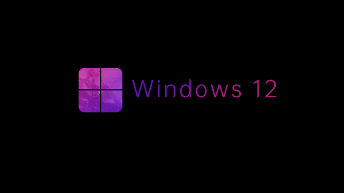 Windows 12 Logo on Black Background