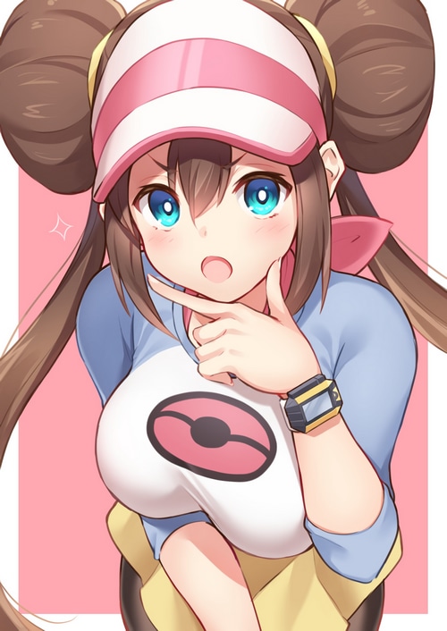 Rosa from Pokémon with twintails and a hat