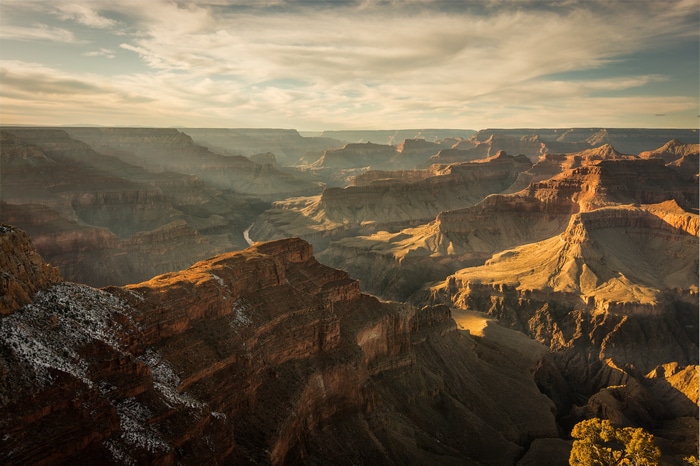Grand Canyon landscape at sunset with river