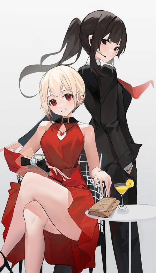 Lycoris Recoil fan art of Inoue Takina and Nishikigi Chisato