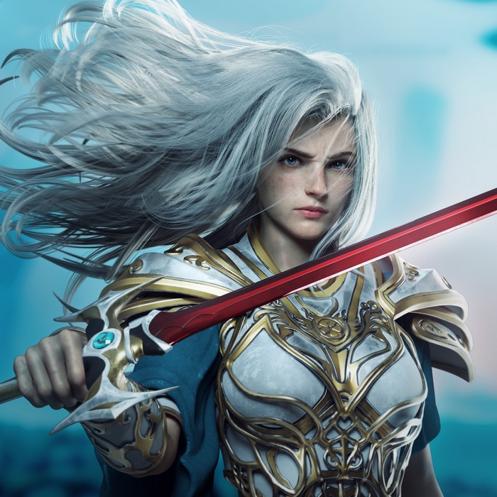 Fantasy girl with a sword