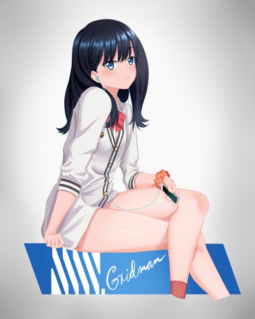 Rikka Takarada from SSSS.GRIDMAN with headphones
