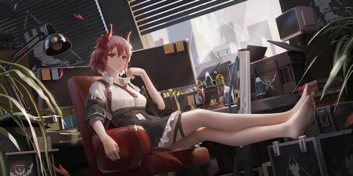 4K Fiammetta from Arknights with red eyes