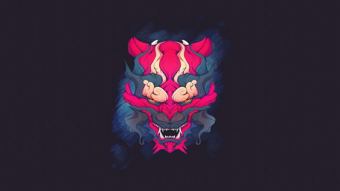 4K Oni mask illustration