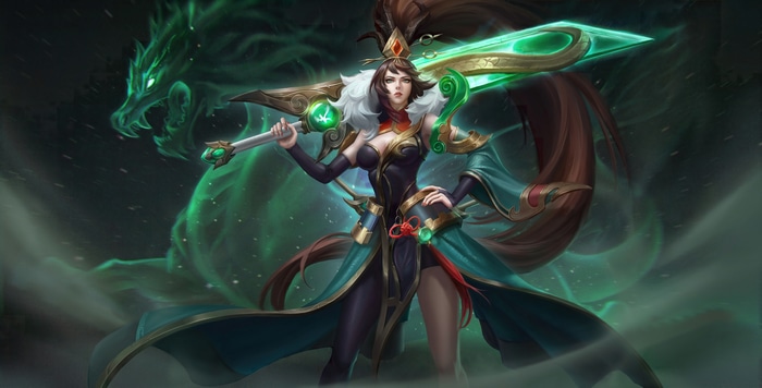 4K Honor of Kings: Woman with Sword and Dragon