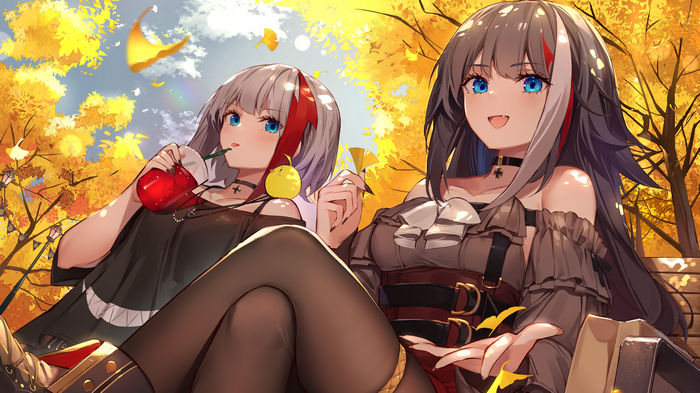 Azur Lane's Admiral Graf Spee and Deutschland in Autumn